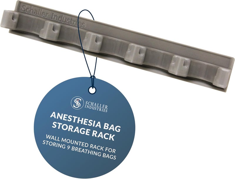 Si Anesthesia Bag Rack for Veterinary Clinic Organization – Wall Mounted Rack for Storing 9 Anesthesia Breathing Bags, Easy Installation Using Adhesive Mounts, Space-Saving Veterinary Storage Use - Image 1